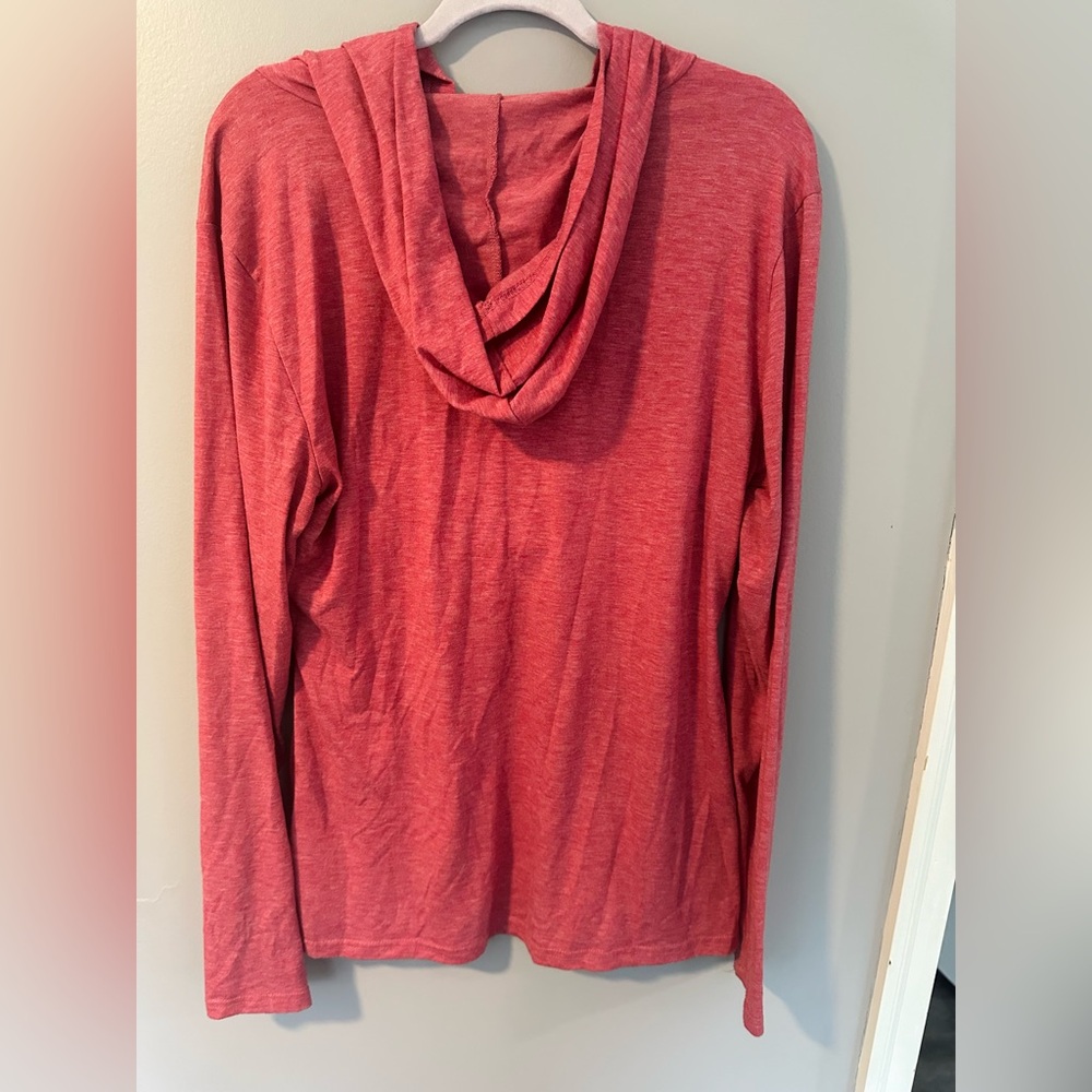 (3) Nursing Hooded Long Sleeve Tops in Coral Pink, Teal & Floral - Picture 13 of 15
